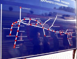 Map of the Russian railways - De russiske jernbaner